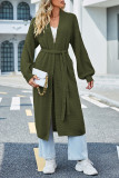 Plain Open Knit Long Length Sweater