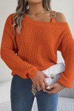 One SHoulder Buckle Knitting Sweater