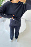 Ribbed Knitting 2PCS Pant Set