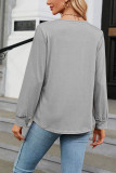 Plain Square Neck Long Sleeves Top
