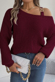 One SHoulder Buckle Knitting Sweater