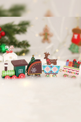 Wooded Christmas Pattern Train Toy MOQ 3pcs