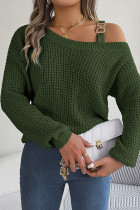 One SHoulder Buckle Knitting Sweater