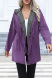 Double Zipper Hooded Plain Coat