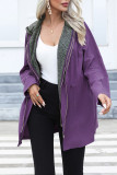 Double Zipper Hooded Plain Coat
