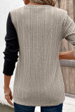 Colorblock Button Knitting Top
