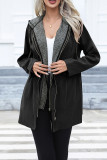 Double Zipper Hooded Plain Coat