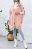 Hooded Tassle Knitting Vest Cover Up