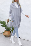 Hooded Tassle Knitting Vest Cover Up