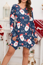 Christmas Pattern Printiing MIni Dress