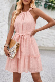 Plain Halter Sleeveless Mini Dress