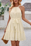 Plain Halter Sleeveless Mini Dress