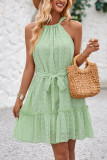 Plain Halter Sleeveless Mini Dress