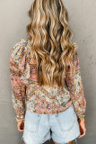 Multicolour Ruffle Trim Boho Printed Shirt