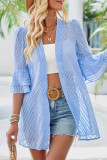 Double Layer Ruffle Sleeves Front Open Shirt