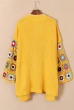 Ginger Plus Size Floral Crochet Sleeve Open Front Cardigan