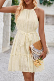 Plain Halter Sleeveless Mini Dress