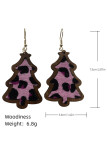 Hairy Leopard Wood Earrning MOQ 5pcs