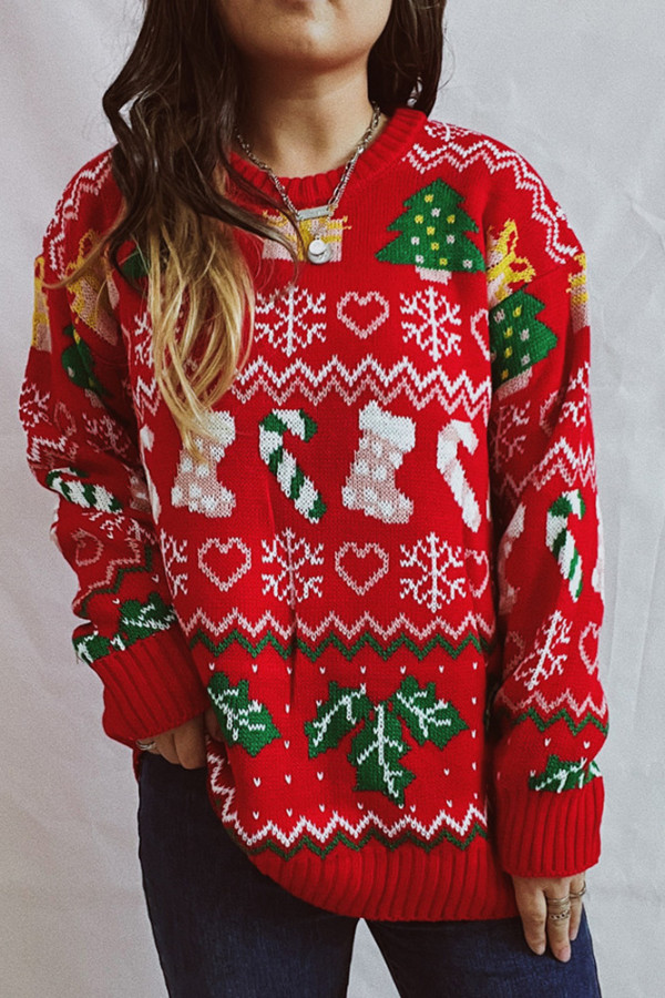 Christmas Pattern Knitting Pullover Sweater