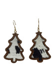 Hairy Leopard Wood Earrning MOQ 5pcs