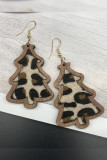 Hairy Leopard Wood Earrning MOQ 5pcs