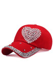 Crystal and Beads Heart Baseball Hat