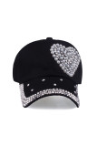 Crystal and Beads Heart Baseball Hat