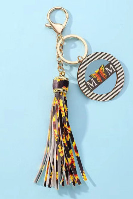 Rainbow Mama Tassle Keychain