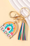 Wooden Rainbow Teacher Keychain