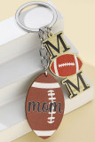 Wooden Sports Mom Keychain