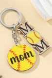 Wooden Sports Mom Keychain
