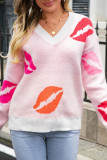 Valentine's Day Lips Knitting Sweater