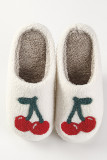 Cherry Knit Plush Slippers