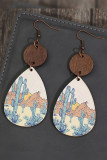 Western Cactus Wooden Earrings
