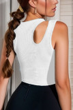 Plain Sleevelss Ribbed Knitting Crop Top
