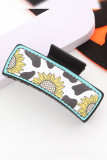 Sunflower Cow Print Hair Clip MOQ 5pcs