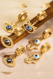 Eyes Golden Alloy Earrings