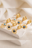 Eyes Golden Alloy Earrings