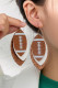 Leopard Baseball Glitter Leather Earrings