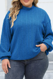 Turtleneck Ribbed Knitting Plus Size Sweater