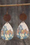 Western Cactus Wooden Earrings