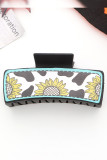 Sunflower Cow Print Hair Clip MOQ 5pcs
