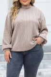 Turtleneck Ribbed Knitting Plus Size Sweater