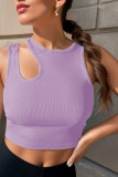 Plain Sleevelss Ribbed Knitting Crop Top