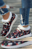 Christmas Pattern Fleece Platform Shoes
