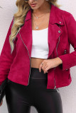 Zipper Design Plain Short Jacket Coat