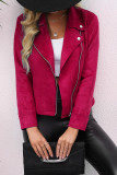 Zipper Design Plain Short Jacket Coat