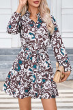 Button Up Ruffles Floral Shirt Dress