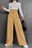 Plain High Waist Wide Pants