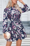 Button Up Ruffles Floral Shirt Dress